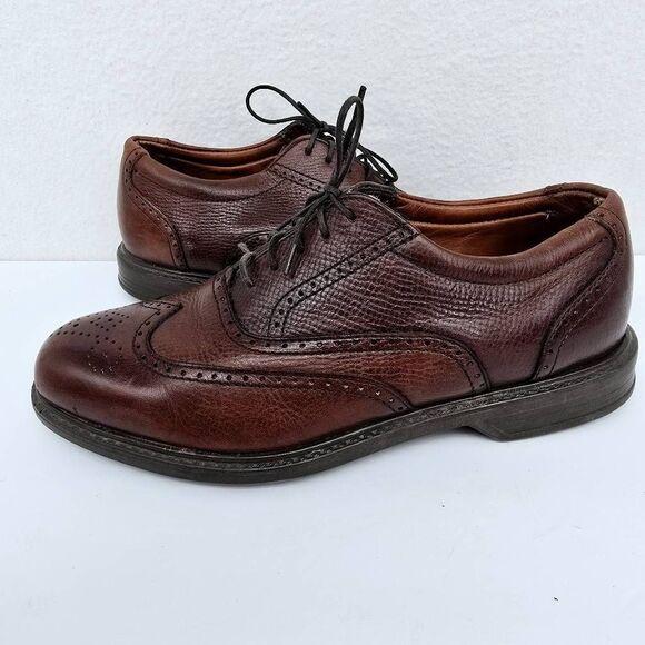 Sperry Men's Longwing Oxford Wingtip Shoes Brown 9 - Picture 4 of 9